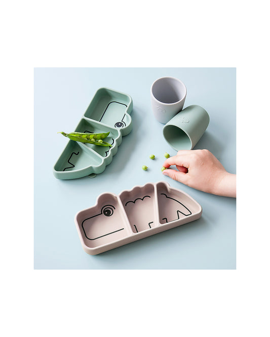 Piatto in silicone alimentare Coccodrillo Done by Deer