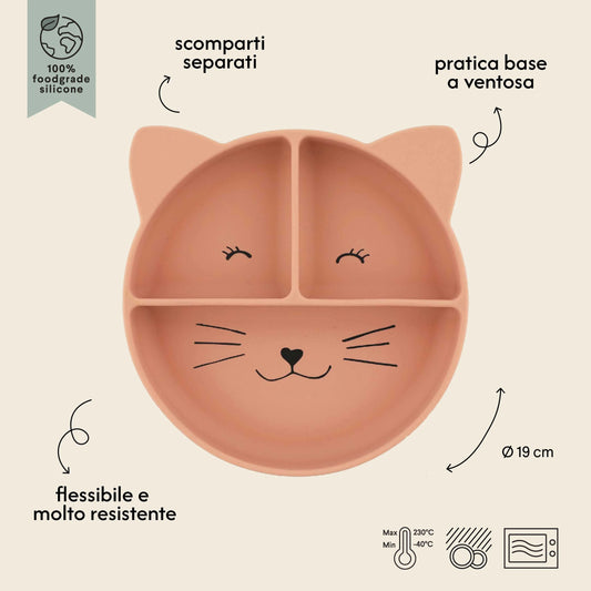 Piatto a scomparti con ventosa - Cat