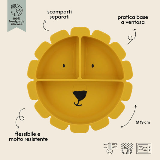 Piatto a scomparti con ventosa - Lion