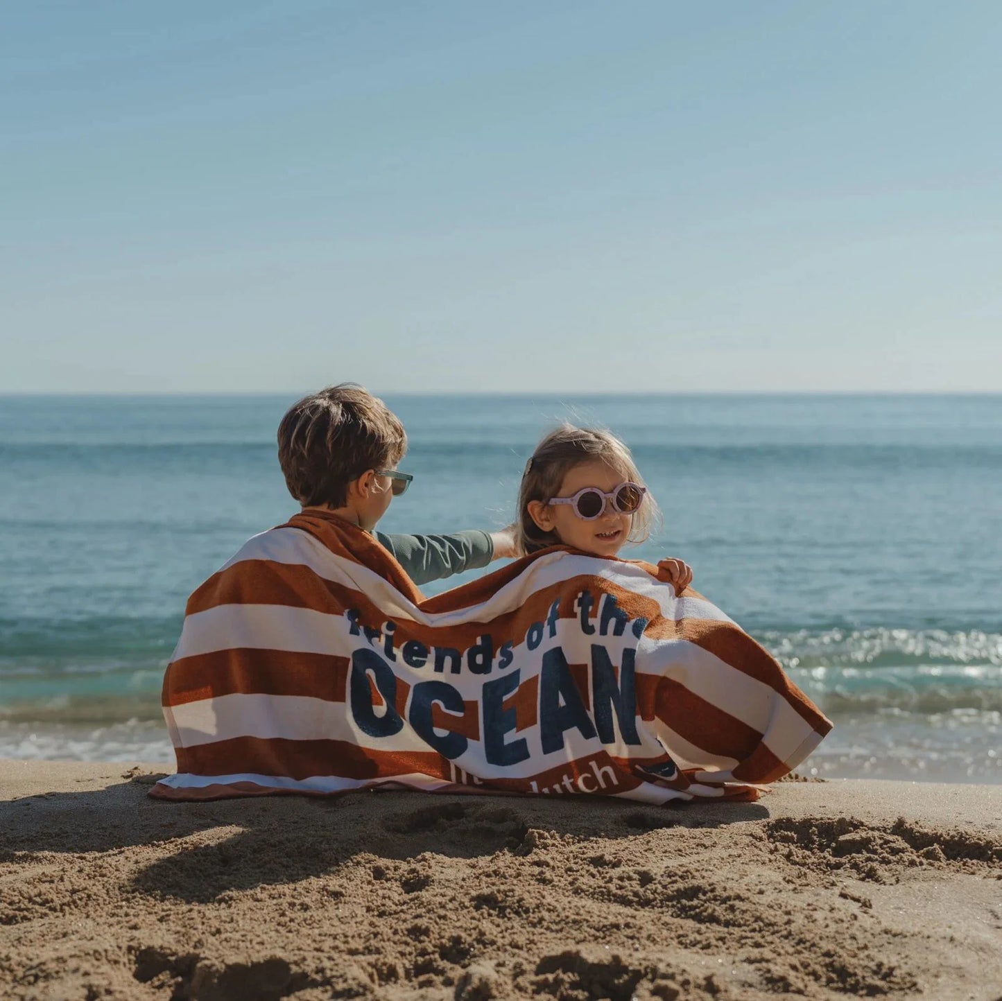 Telo mare Little Dutch Brown Stripes