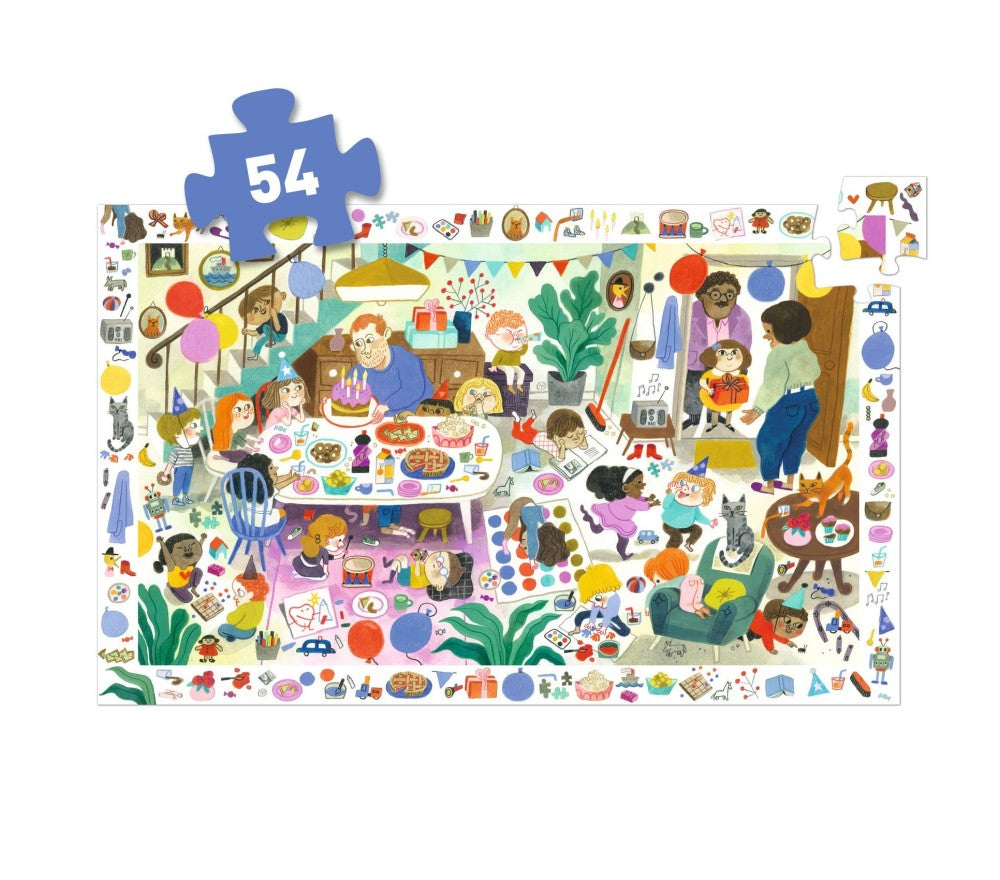 PUZZLE OBSERVATION Djeco -La festa di compleanno- 4+