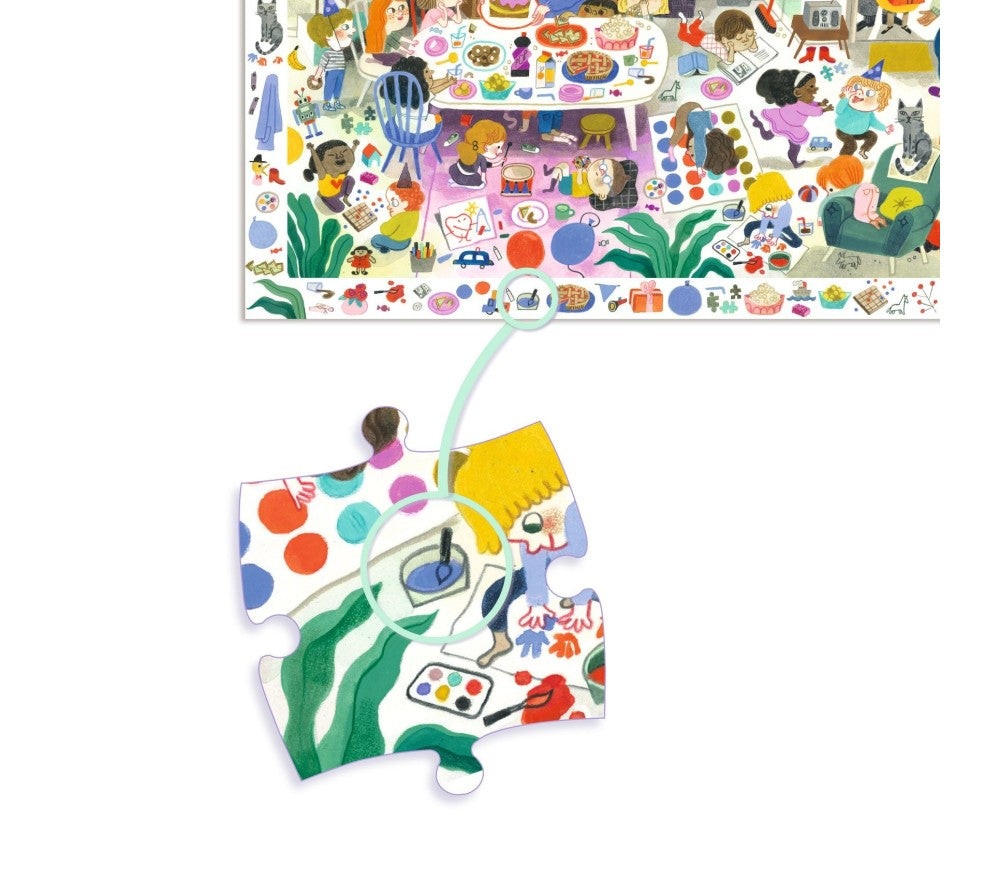 PUZZLE OBSERVATION Djeco -La festa di compleanno- 4+